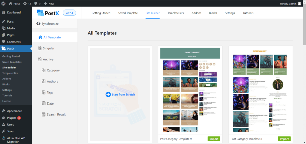 Premade Category Page Templates
