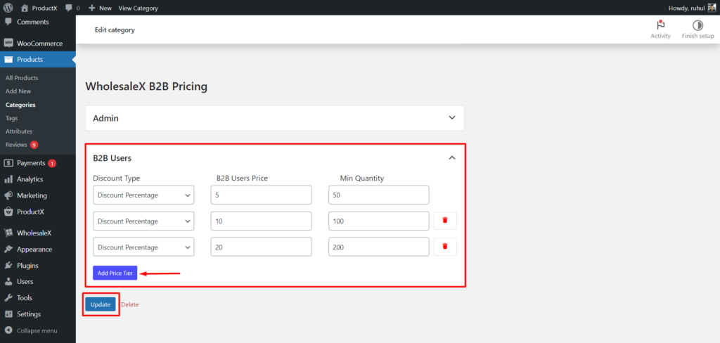 Creating Tiered Pricing in Category Label