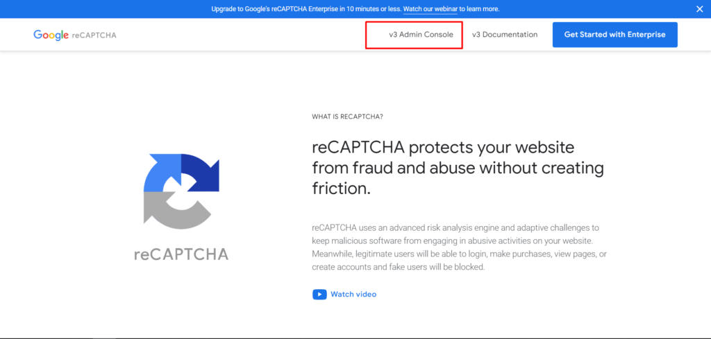 Google reCaptcha Admin